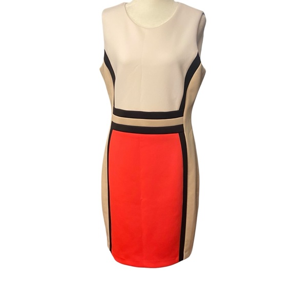 Calvin Klein Red and White Midi Dress - Picture 2 of 11